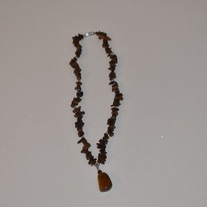 Brown and Gold Beaded Necklace